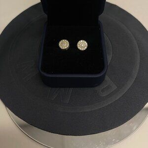 Elegance 925 Moissanite Sterling Silver Stud Earrings VVS D Cluster -$380 RETAIL
